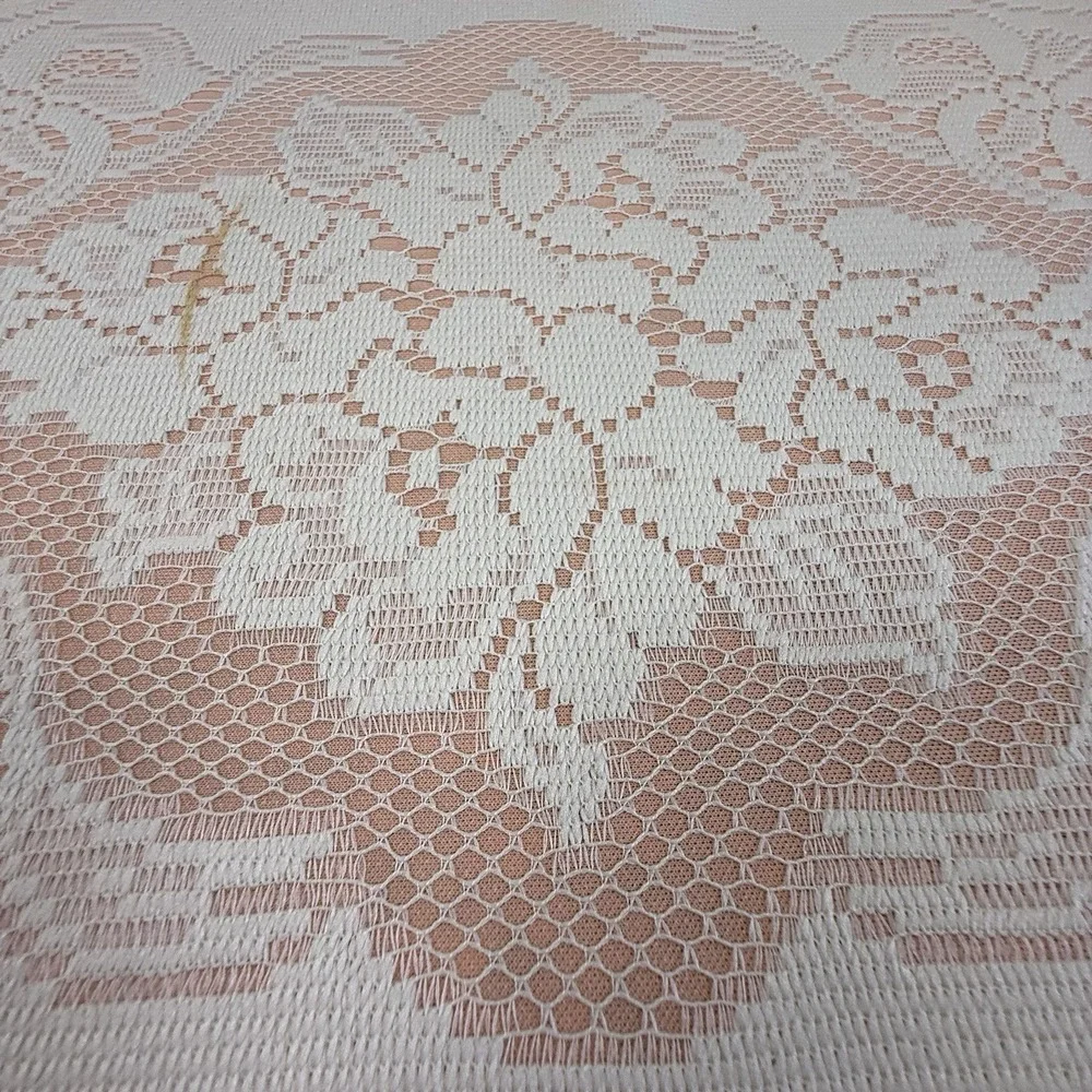 Vintage Lace Placemats Set of 6 Ivory Floral Scalloped Table Linens Cottage